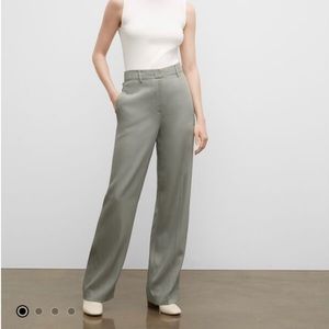 Club Monaco Tab Detail Wide/Straight Leg Trousers size 00 in Sage
